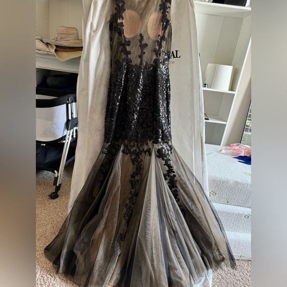 Jovani Black Mermaid Prom Gown Pageant Dress (length altered) - Picture 7 of 17
